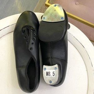 Black Leather Lace -up Tap Shoes